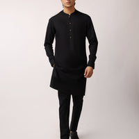 Cotton Black Kurta Trouser- J. Junaid Jamshed