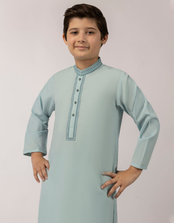 Blended Sky Blue Kurta - J. Junaid Jamshed
