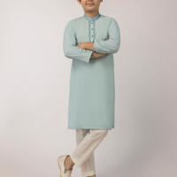 Blended Sky Blue Kurta - J. Junaid Jamshed