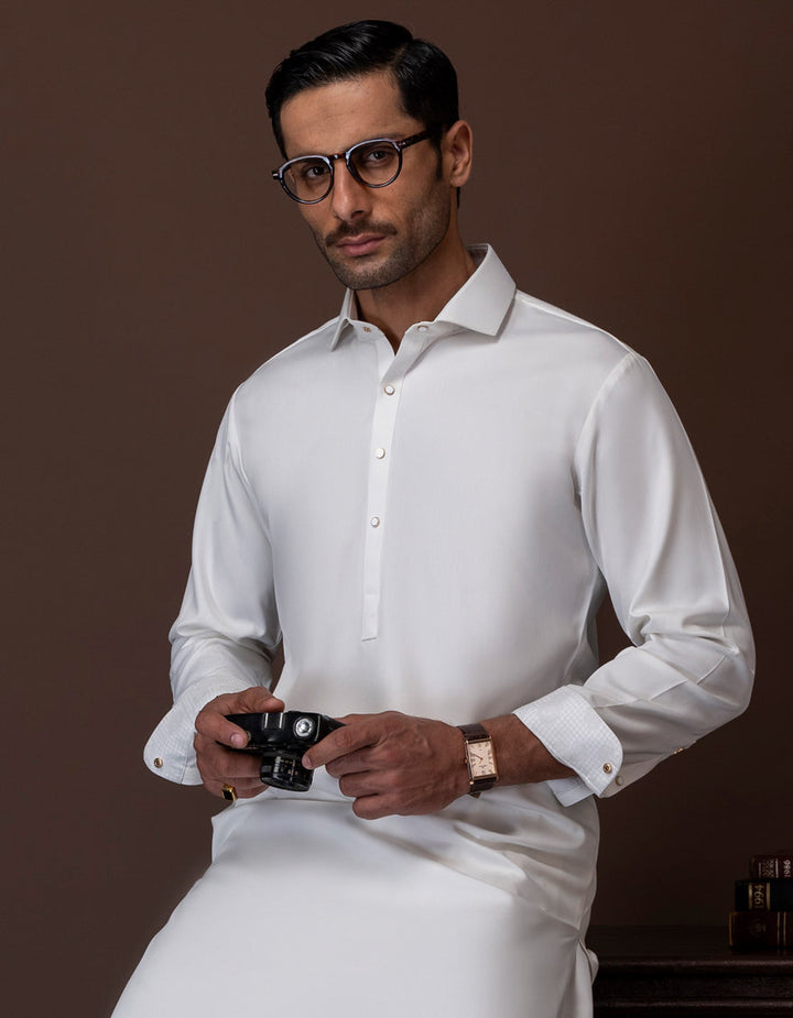 Blended Off White Shalwar Kameez - Cast & Crew