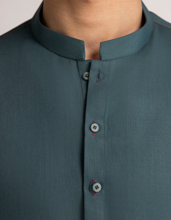 Blended Deep Green Shalwar Kameez - J. Junaid Jamshed