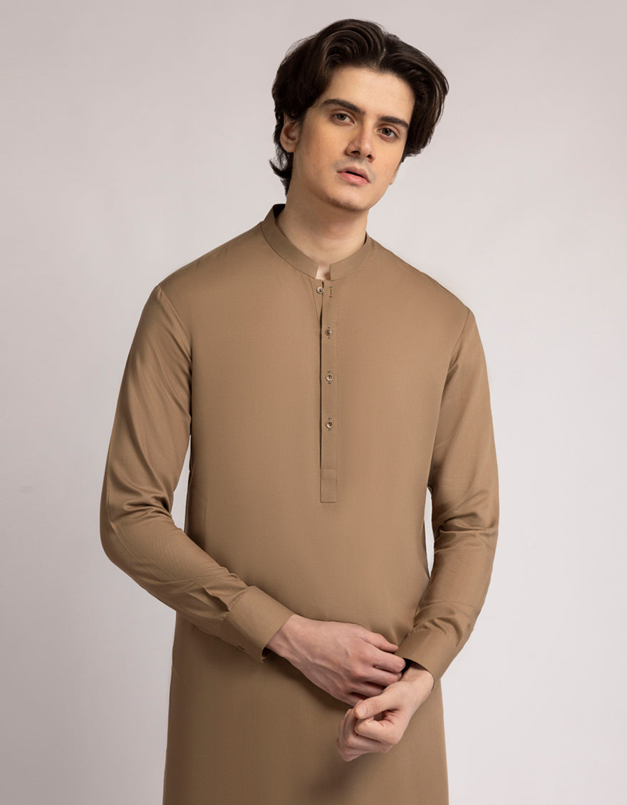 Blended Olive Kurta Trouser - J. Junaid Jamshed
