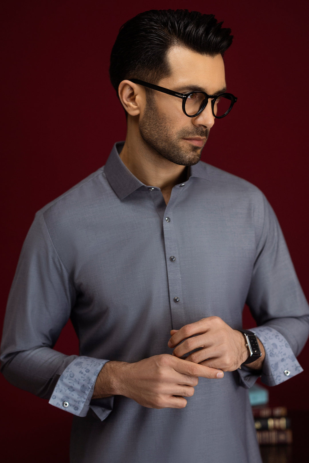 Blended Light Grey Shalwar Kameez - J. Junaid Jamshed