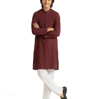Blended Maroon Kurta Trouser - J. Junaid Jamshed