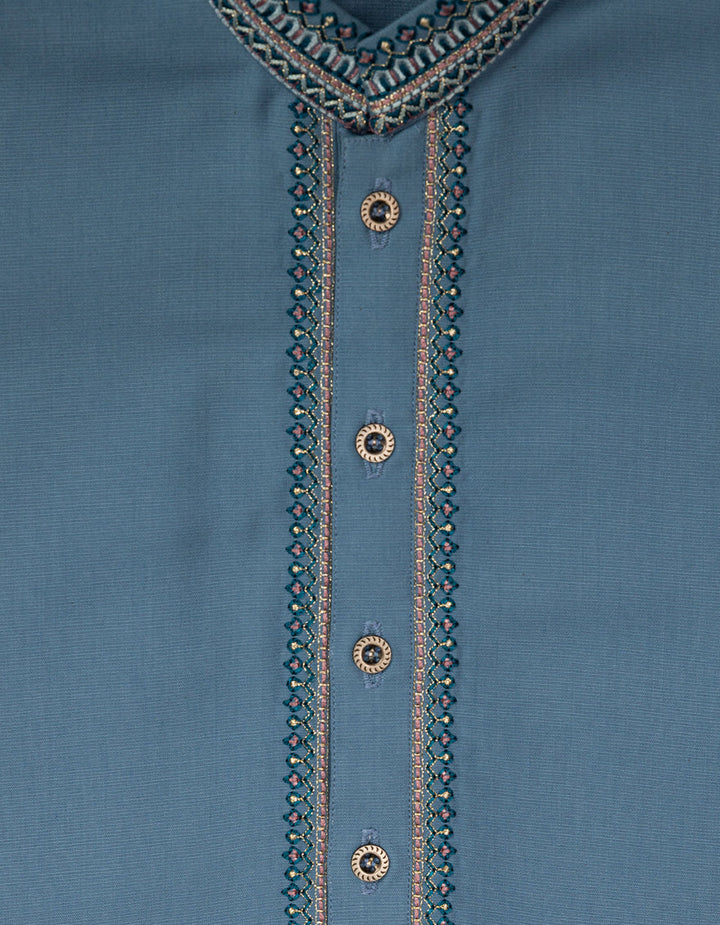 Blended Light Blue Kurta Trouser - J. Junaid Jamshed