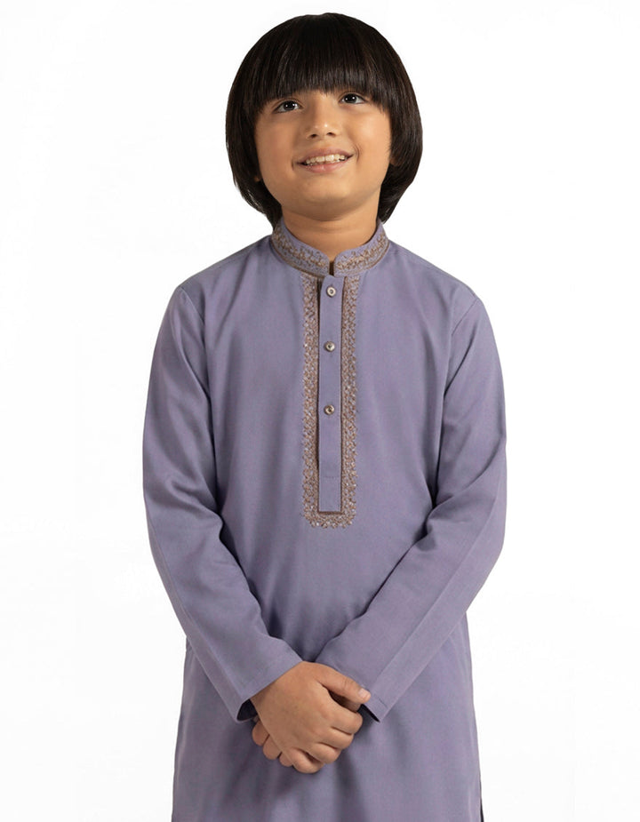 Blended Lilac Kurta Trouser - J. Junaid Jamshed