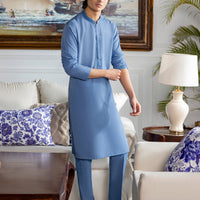 Blended Light Blue Kurta Trouser - J. Junaid Jamshed