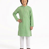 Cotton Light Green Kurta - J. Junaid Jamshed