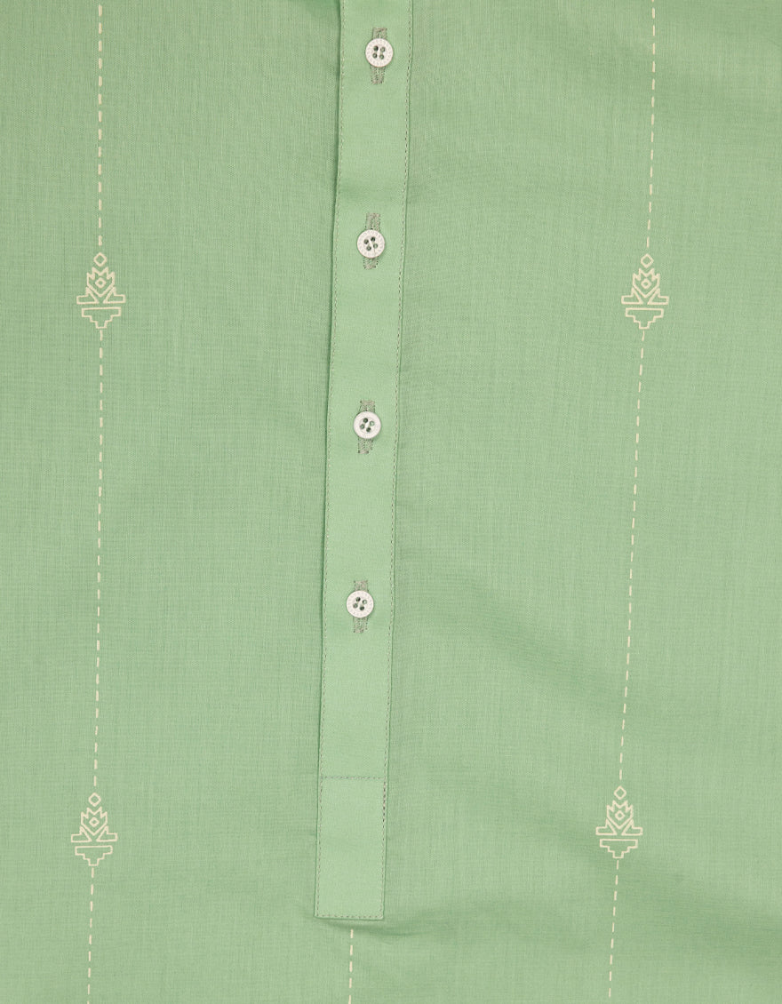 Cotton Light Green Kurta - J. Junaid Jamshed