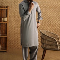 Blended Light Heather Shalwar Kameez - J. Junaid Jamshed