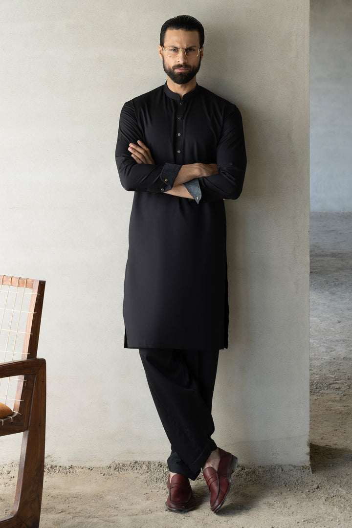 Polyester Black Shalwar Kameez - Cast & Crew