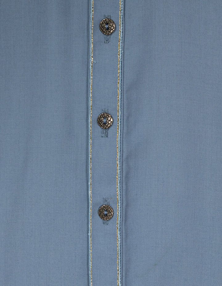 Blended Light Blue Kurta Trouser - J. Junaid Jamshed