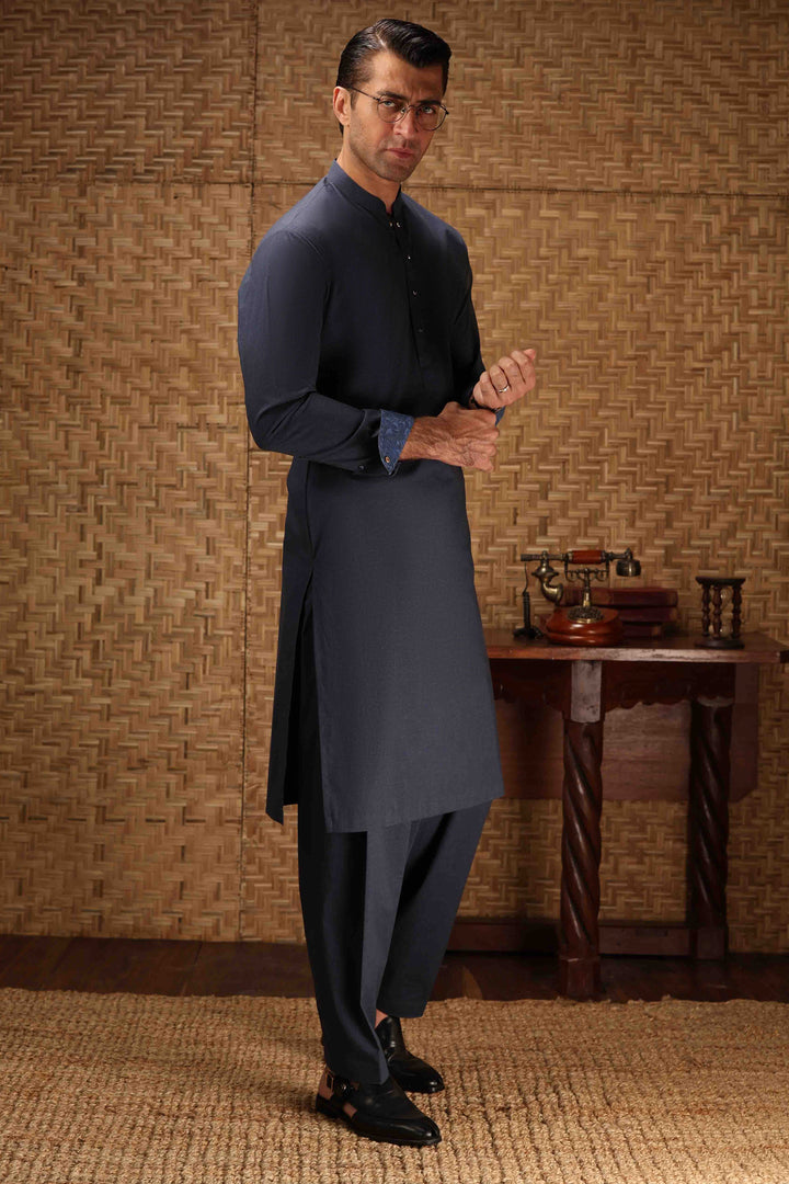 Cotton Dark Indigo Shalwar Kameez- Cast & Crew