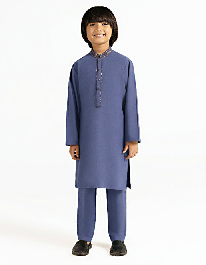 Blended Indigo Kurta Trouser - J. Junaid Jamshed