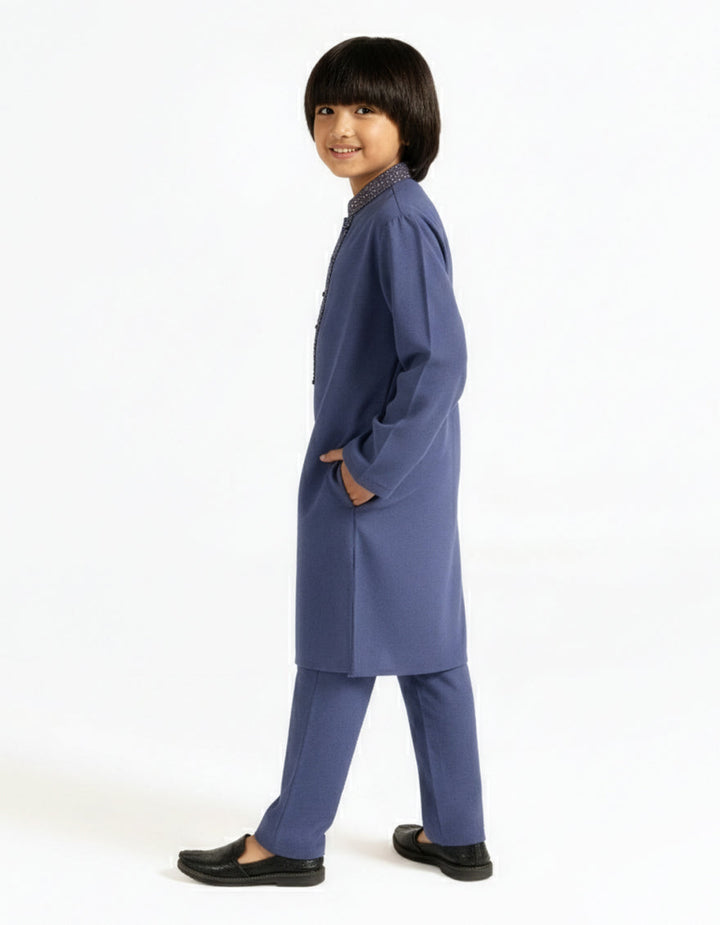 Blended Indigo Kurta Trouser - J. Junaid Jamshed