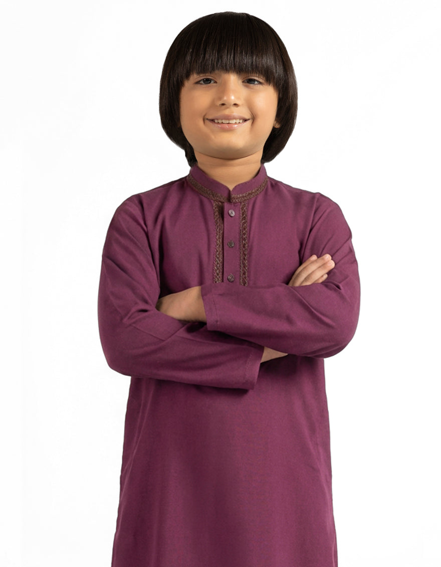 Blended Light Purple Kurta Trouser - J. Junaid Jamshed
