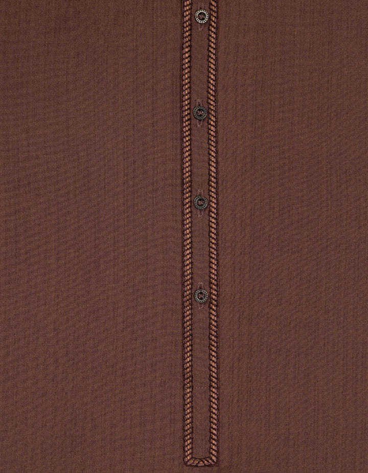 Blended Brown Kurta Trouser - J. Junaid Jamshed