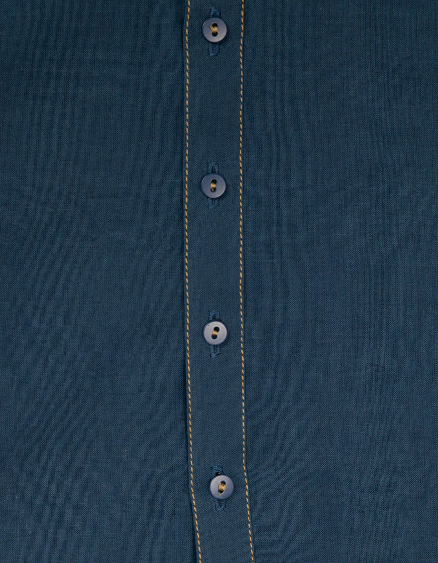 Cotton Blue Kurta - J. Junaid Jamshed