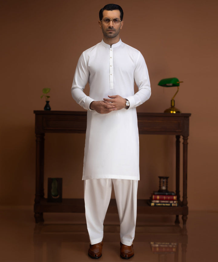 Cotton Off White Shalwar Kameez - Cast & Crew