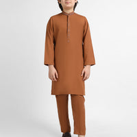 Blended Rust Kurta Trouser - J. Junaid Jamshed