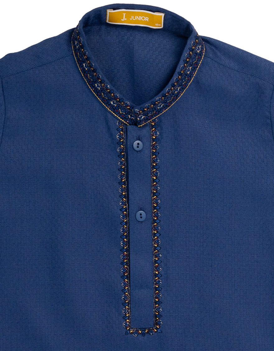 Blended Blue Shalwar Kameez - J. Junaid Jamshed