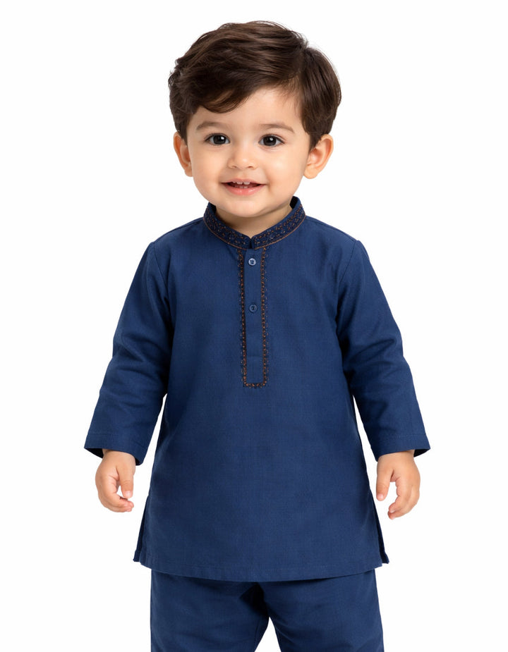 Blended Blue Shalwar Kameez - J. Junaid Jamshed