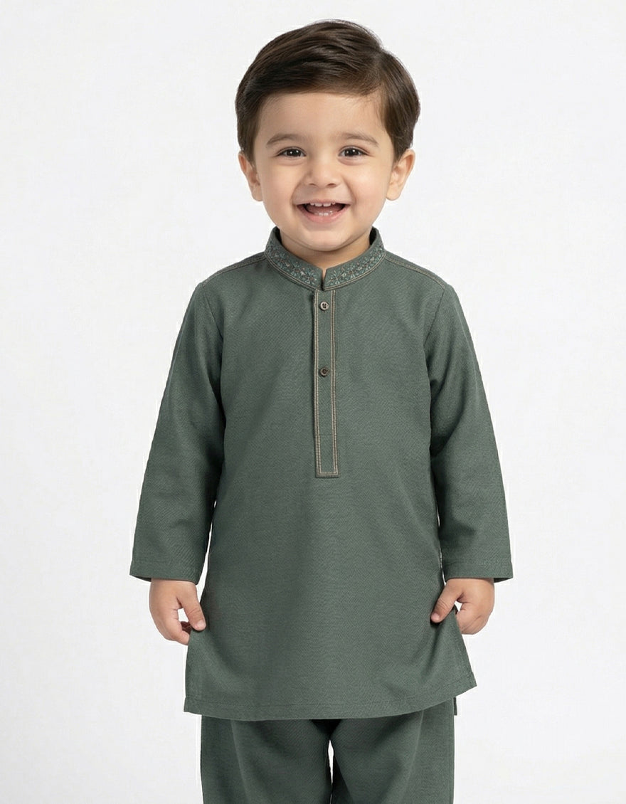 Blended Green Shalwar Kameez - J. Junaid Jamshed