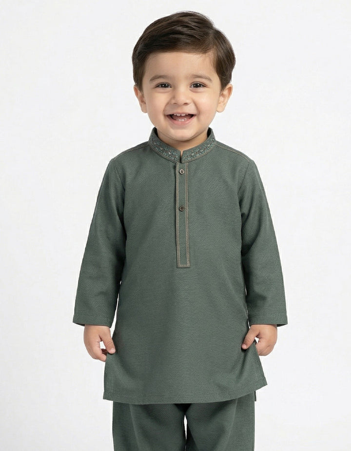 Blended Green Shalwar Kameez - J. Junaid Jamshed