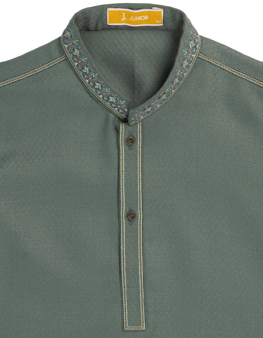Blended Green Shalwar Kameez - J. Junaid Jamshed