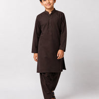 Blended Dark Brown Shalwar Kameez - J. Junaid Jamshed