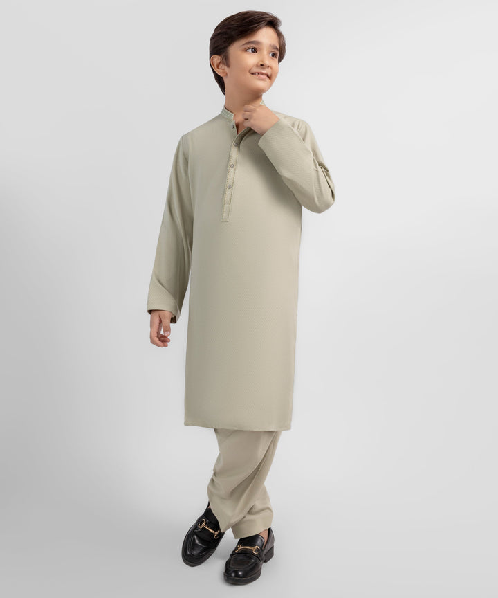 Blended Light Green Shalwar Kameez - J. Junaid Jamshed