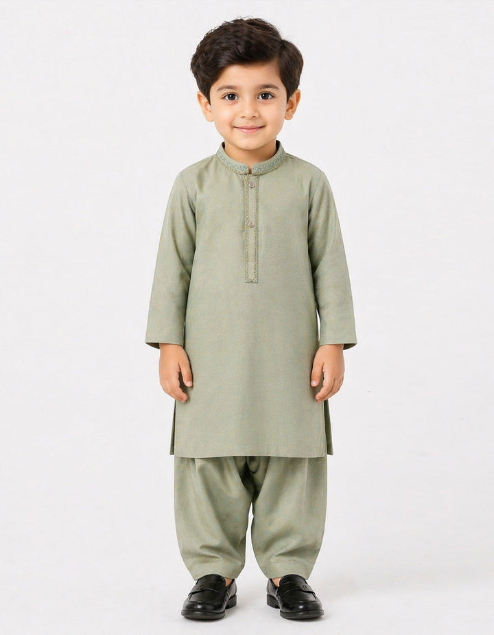 Blended Light Green Shalwar Kameez - J. Junaid Jamshed
