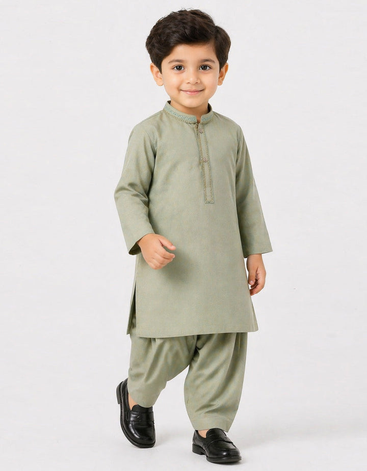 Blended Light Green Shalwar Kameez - J. Junaid Jamshed