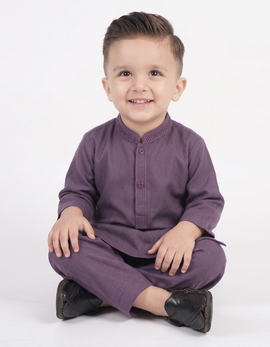 Blended Light Purple Shalwar Kameez - J. Junaid Jamshed