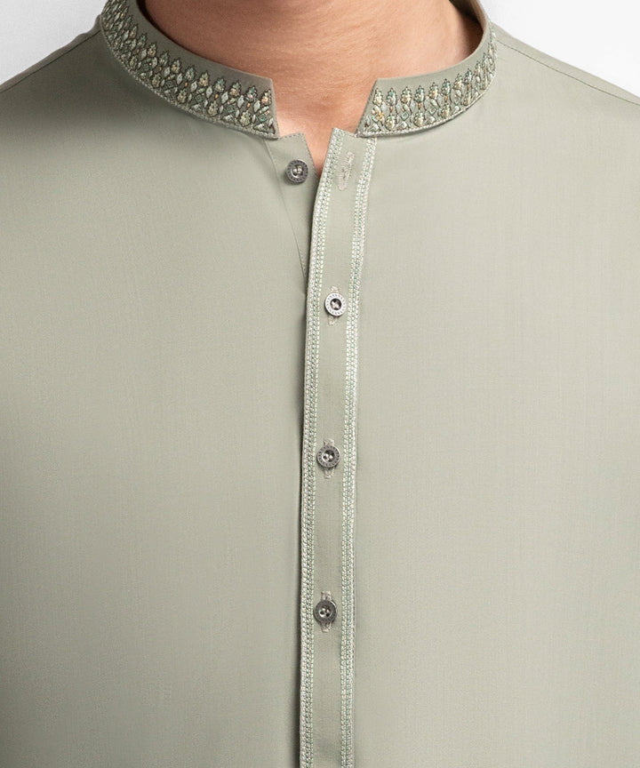 Blended Olive Kurta Trouser - J. Junaid Jamshed