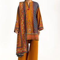 Khaddar Mustard Stitched Suit - Gul Ahmed