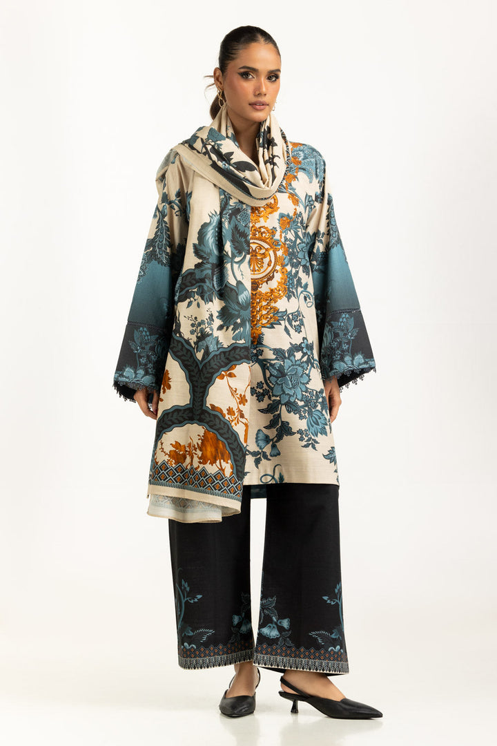 Khaddar Printed Off White Stitched Suit - Gul Ahmed