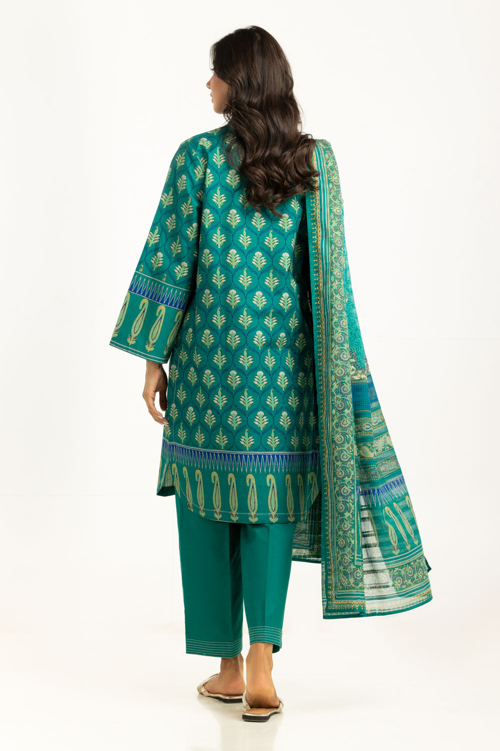 Khaddar Green Stitched Suit - Gul Ahmed