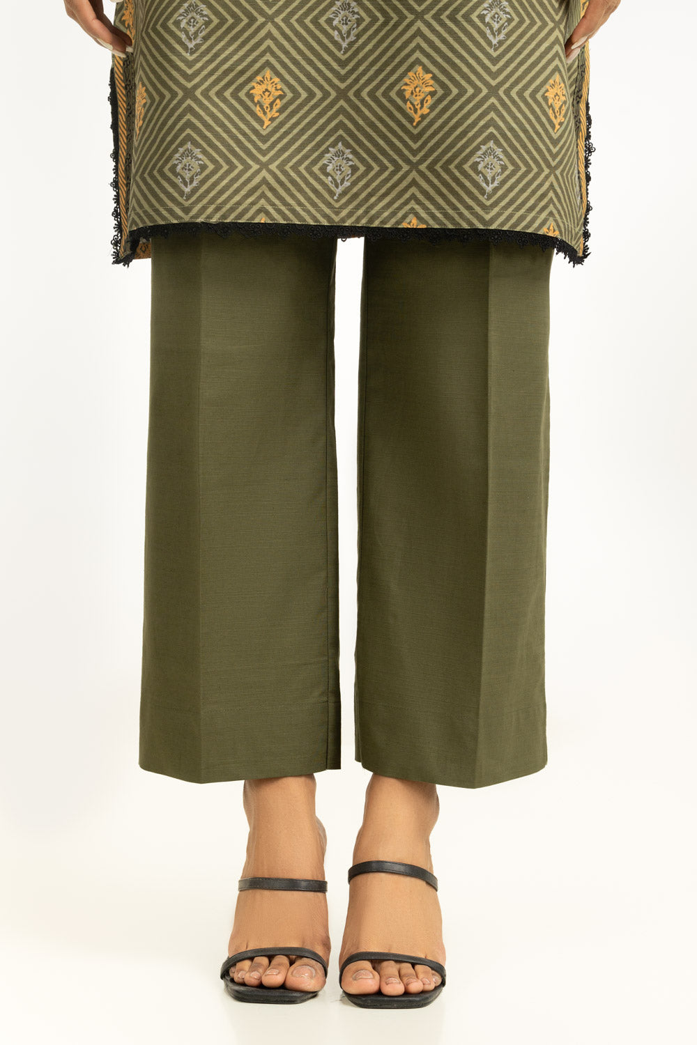 Khaddar Printed Green Stitched Suit - Gul Ahmed