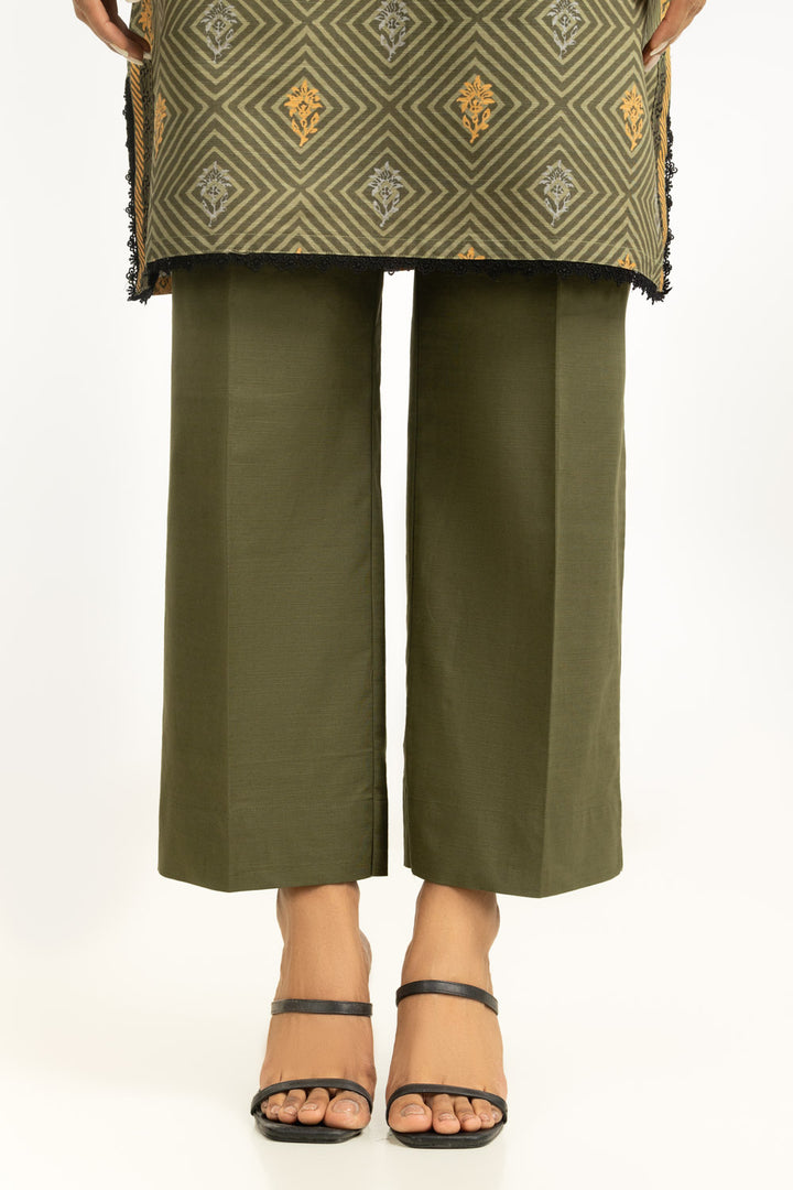 Khaddar Printed Green Stitched Suit - Gul Ahmed