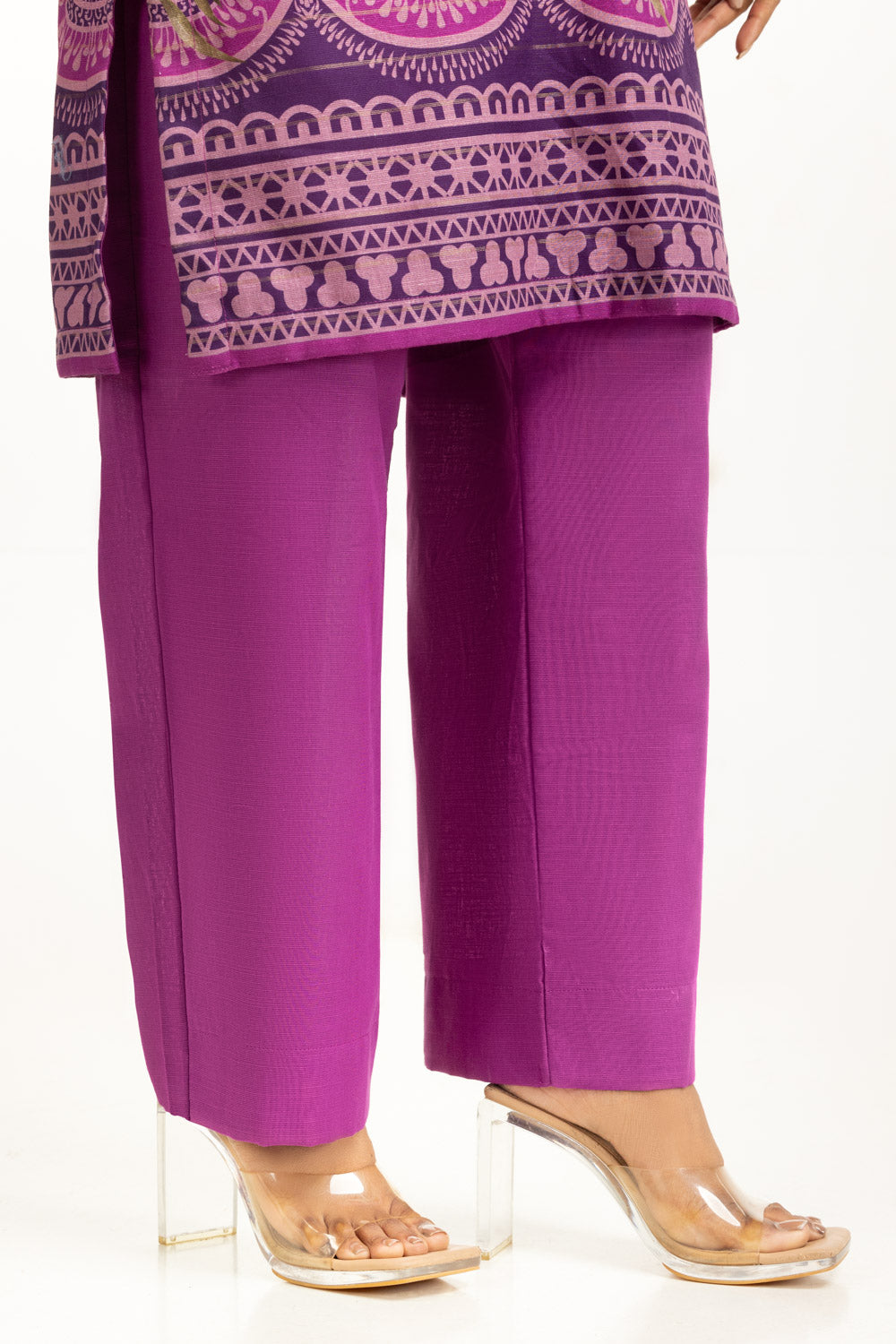 Khaddar Printed Purple Stitched Suit - Gul Ahmed