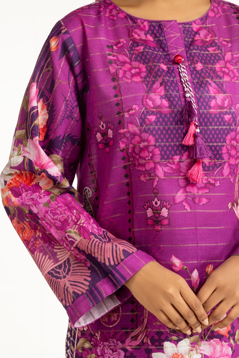 Khaddar Printed Purple Stitched Suit - Gul Ahmed