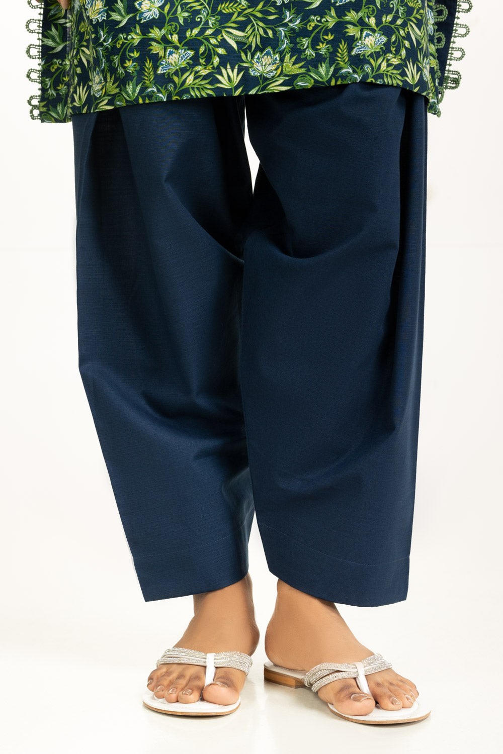 Khaddar Printed Navy Blue Stitched Suit - Gul Ahmed