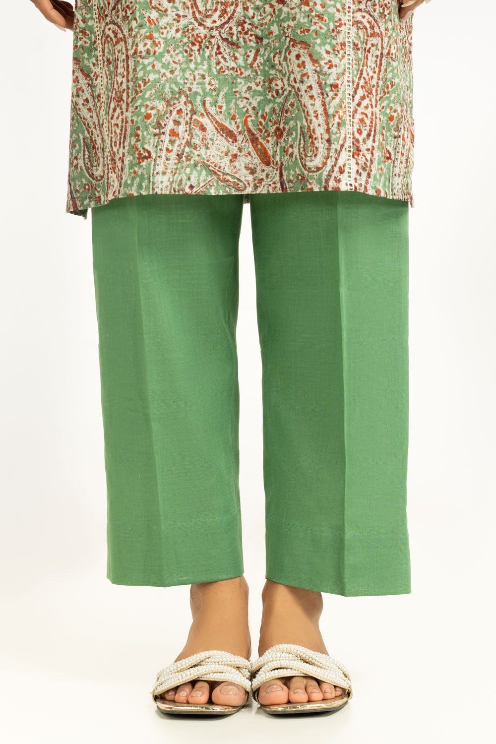 Khaddar Printed Green Stitched Suit - Gul Ahmed