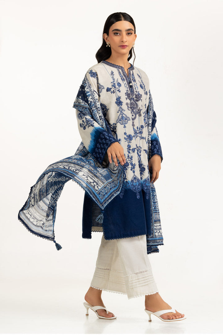 Khaddar Printed Off White Stitched Suit - Gul Ahmed