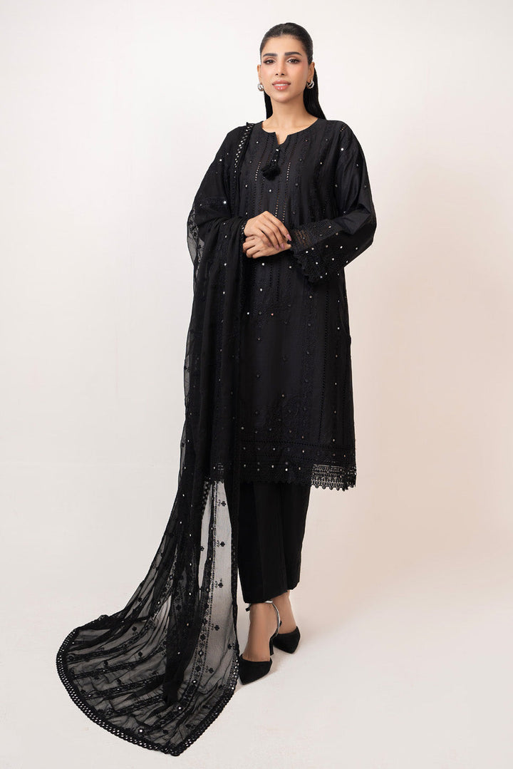 Embroidered Lawn Black Stitched Suit - Gul Ahmed