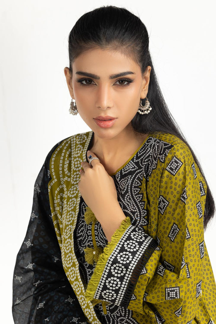Printed Lawn Olive Stitched Suit - Gul Ahmed