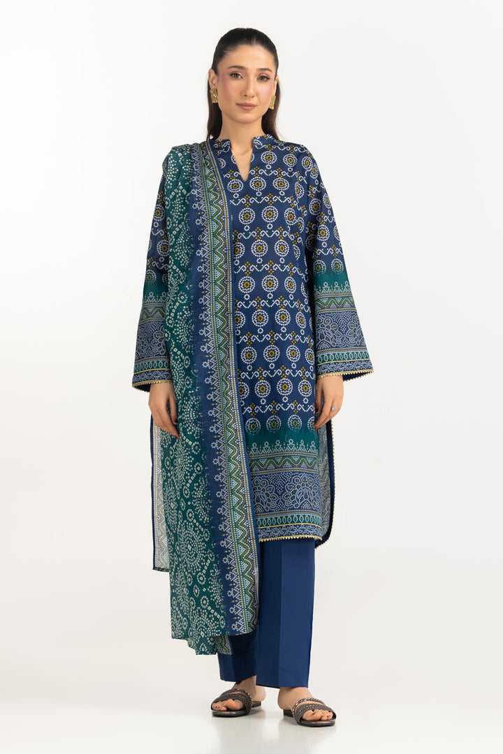 Printed Lawn Blue Stitched Suit - Gul Ahmed