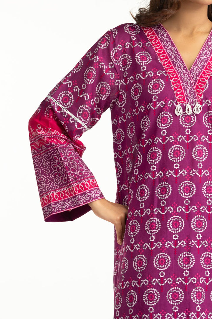 Printed Lawn Purple Stitched Suit - Gul Ahmed
