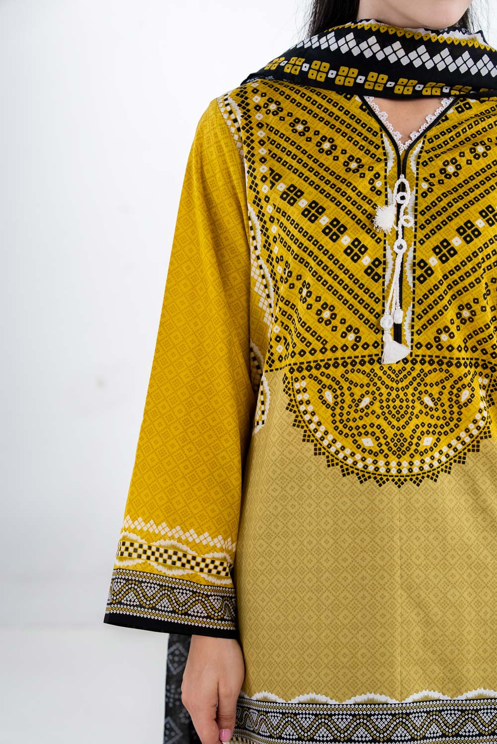 Printed Lawn Mustard Stitched Suit - Gul Ahmed